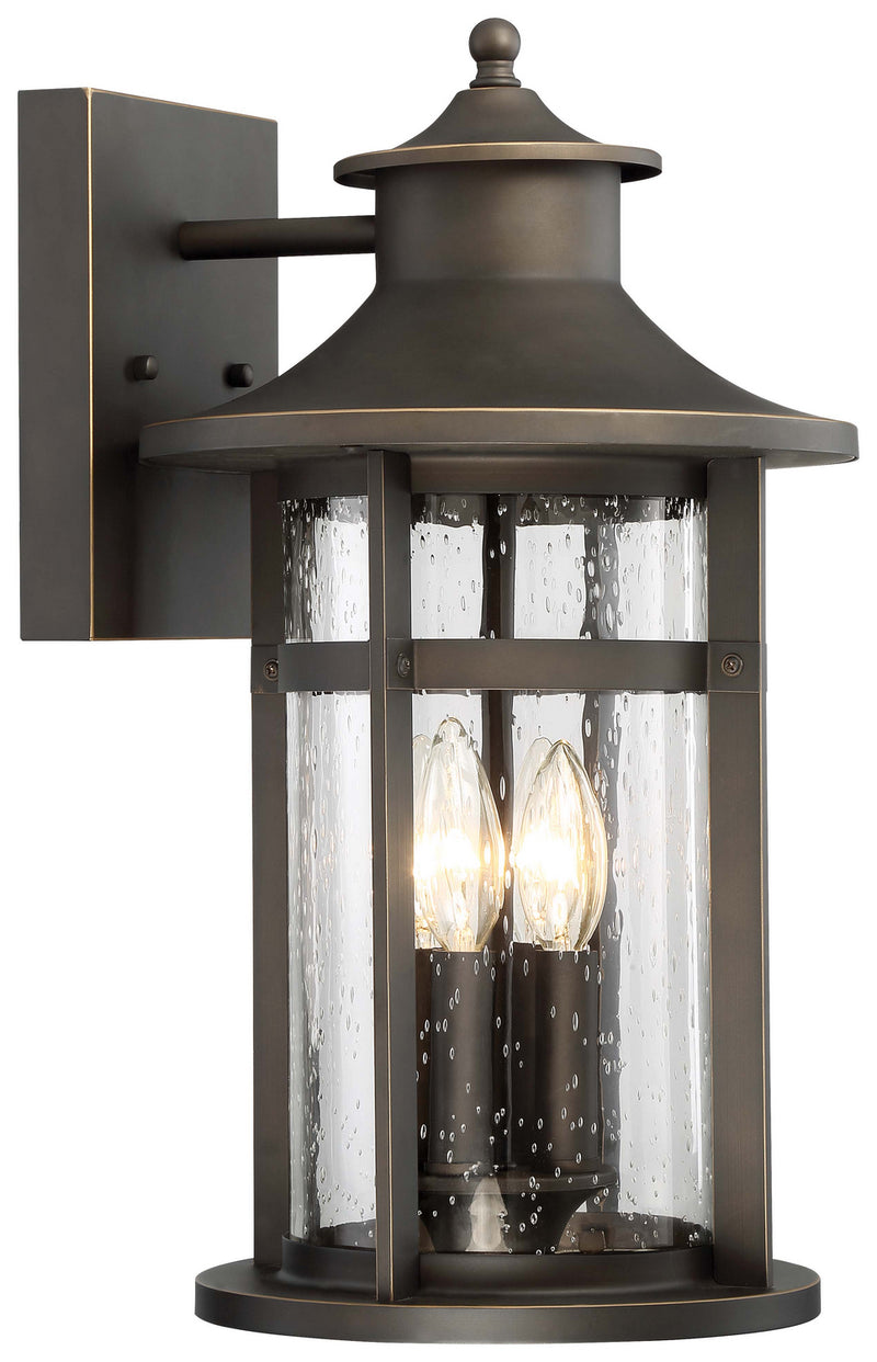 Minka-Lavery 72553-143C Four Light Outdoor Wall Lamp, Oil Rubbed Bronze W/ Gold High