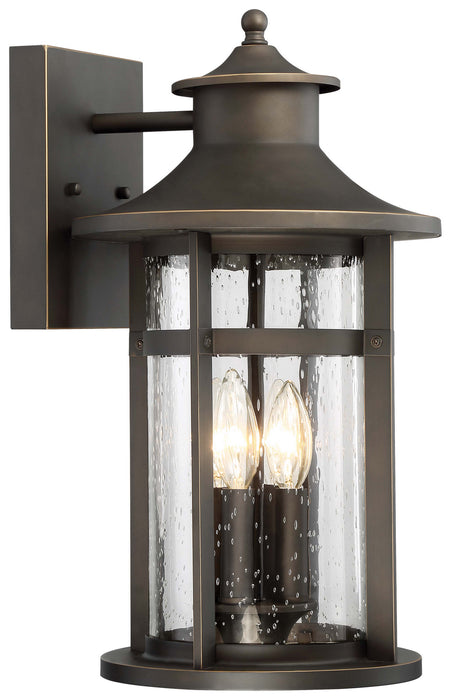 Minka-Lavery 72553-143C Four Light Outdoor Wall Lamp, Oil Rubbed Bronze W/ Gold High