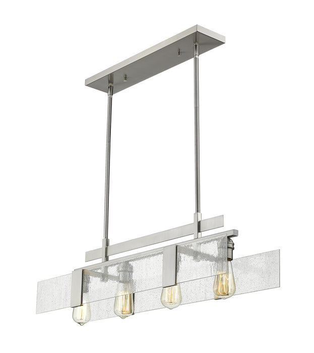 Z-Lite 3002-32BN Four Light Linear Chandelier, Brushed Nickel
