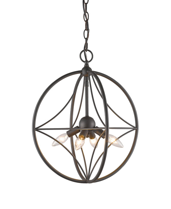 Z-Lite 452-16BRZ Four Light Pendant, Bronze