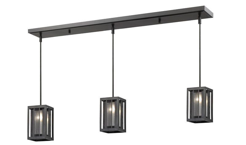 Z-Lite Z6-58MP-C-3BRZ Three Light Linear Chandelier, Bronze