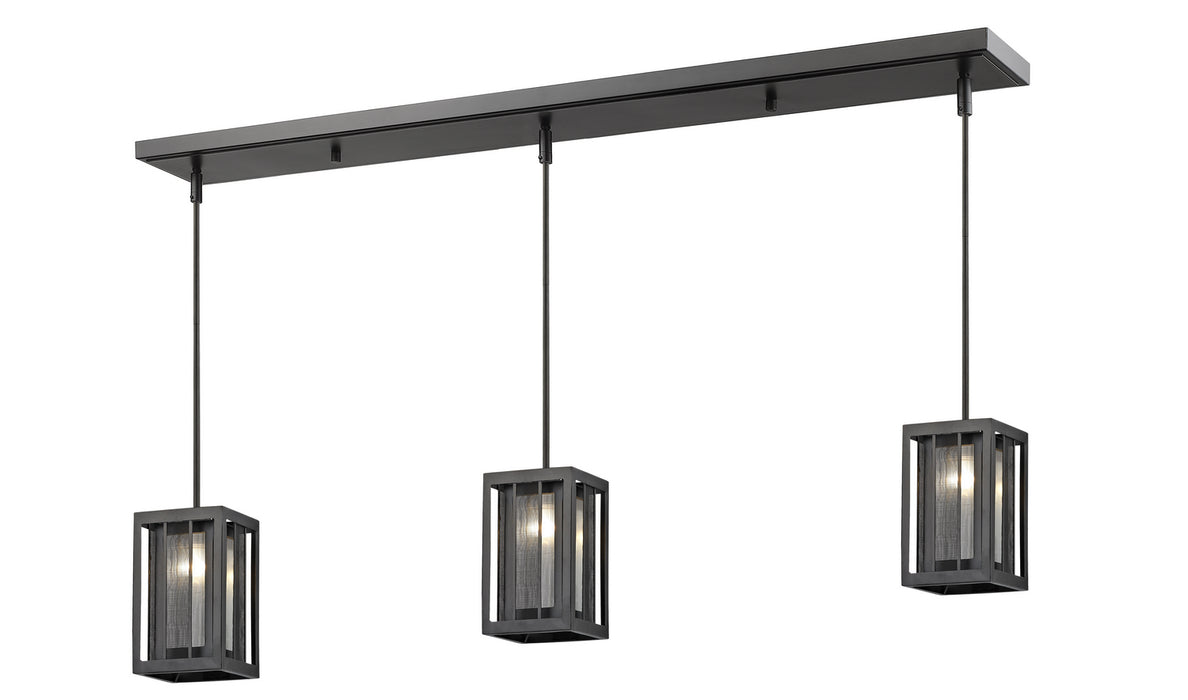 Z-Lite Z6-58MP-C-3BRZ Three Light Linear Chandelier, Bronze
