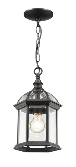 Z-Lite 563CHM-BK One Light Outdoor Chain Mount Ceiling Fixture, Black