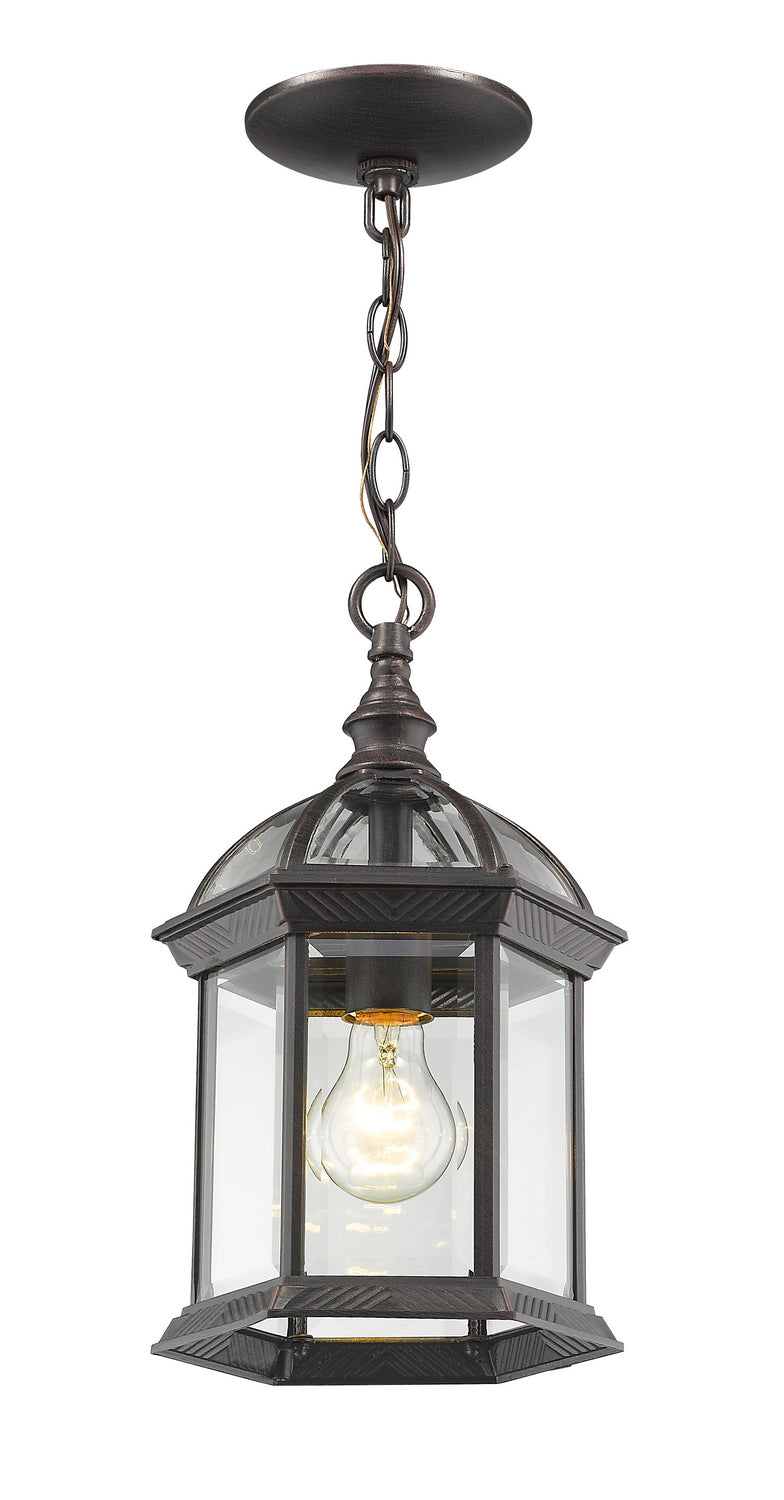 Z-Lite 563CHM-RT One Light Outdoor Chain Mount Ceiling Fixture, Rust