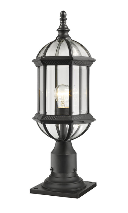 Z-Lite 563PHM-533PM-BK One Light Outdoor Pier Mounted Fixture, Black