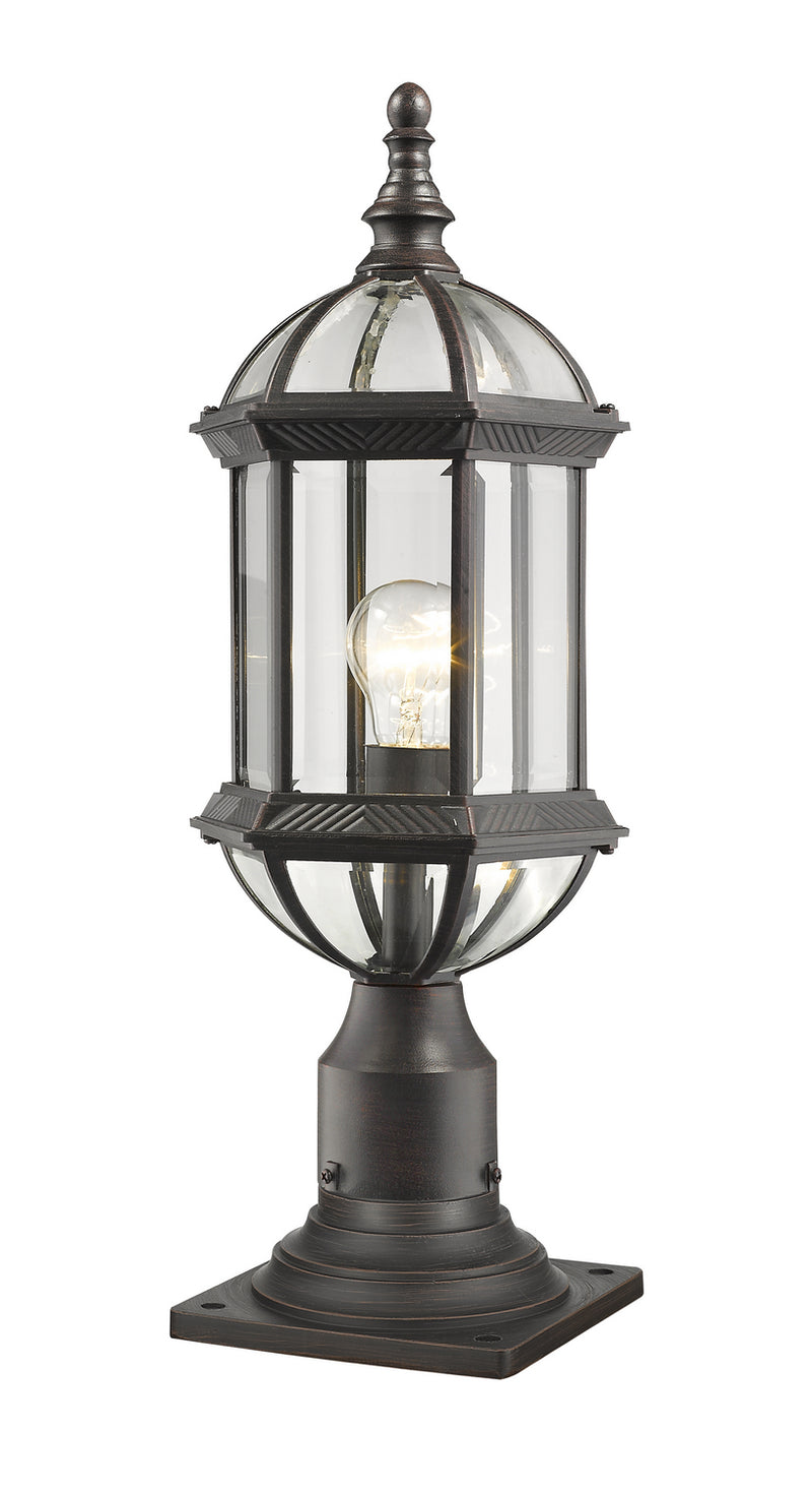 Z-Lite 563PHM-533PM-RT One Light Outdoor Pier Mounted Fixture, Rust