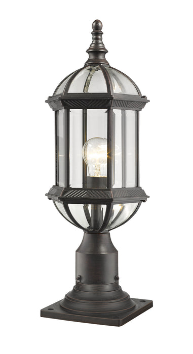 Z-Lite 563PHM-533PM-RT One Light Outdoor Pier Mounted Fixture, Rust