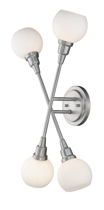 Z-Lite 616-4S-BN Four Light Wall Sconce, Brushed Nickel