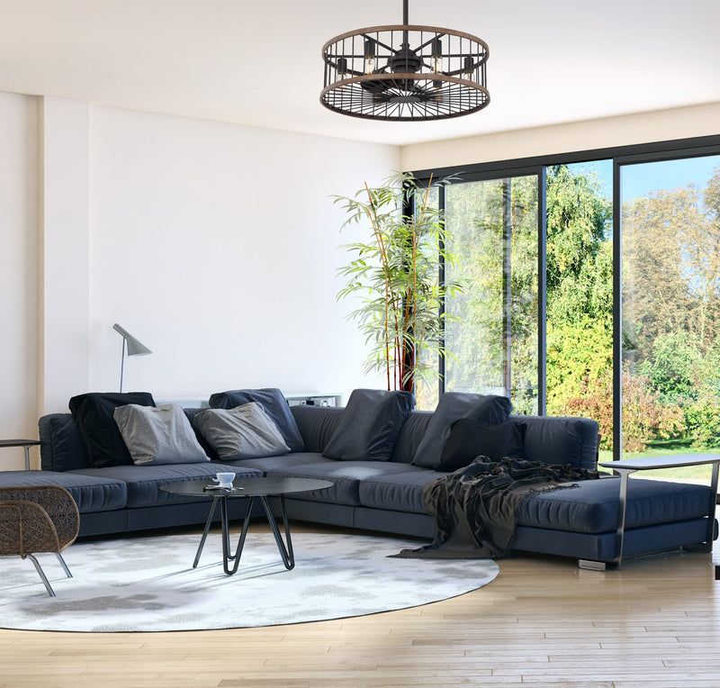 Savoy House 26-9472-FD-133 Six Light Fan D'lier, Sapele