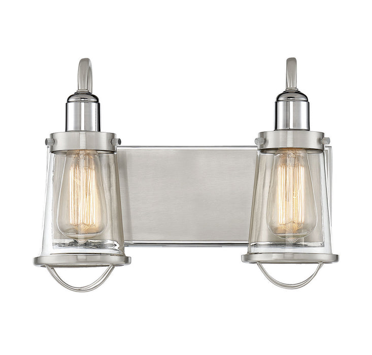 Savoy House 8-1780-2-111 Two Light Bath Bar, Satin Nickel with Polished Nickel