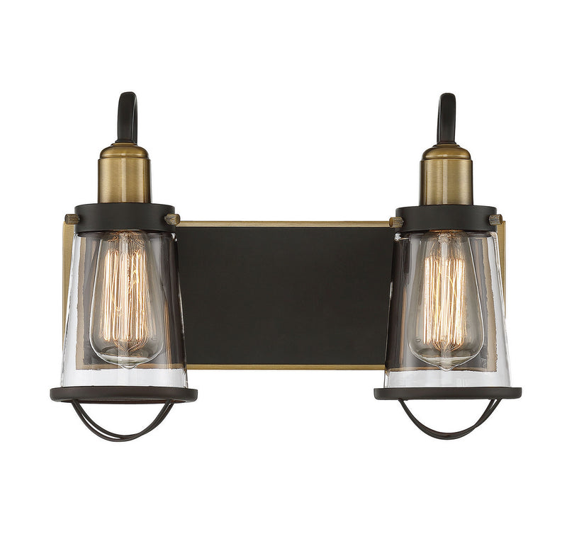 Savoy House 8-1780-2-79 Two Light Bath Bar, English Bronze and Warm Brass