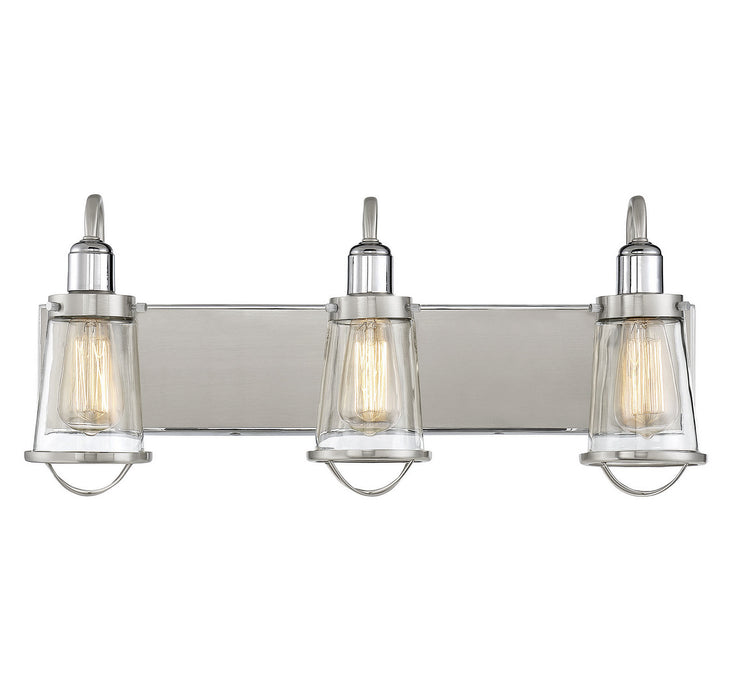 Savoy House 8-1780-3-111 Three Light Bath Bar, Satin Nickel with Polished Nickel