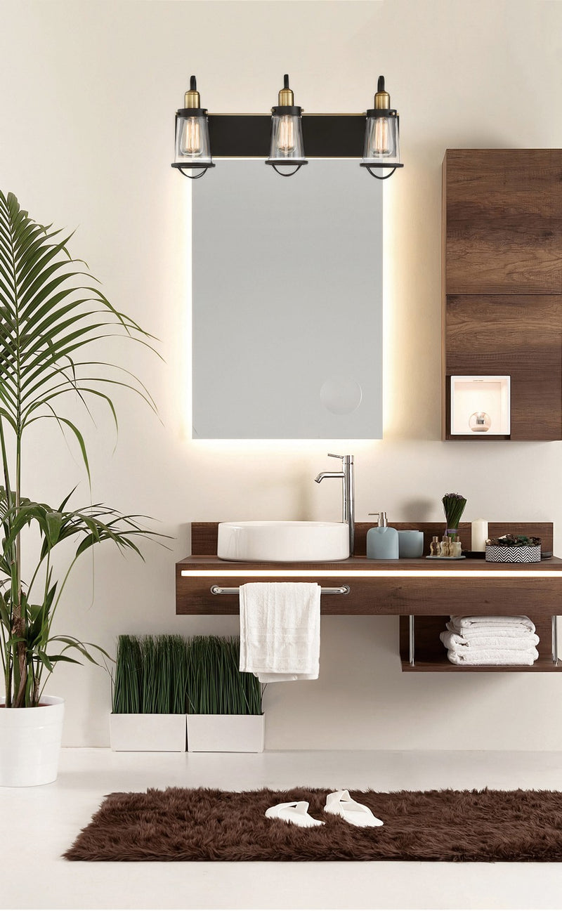 Savoy House 8-1780-3-79 Three Light Bath Bar, English Bronze and Warm Brass