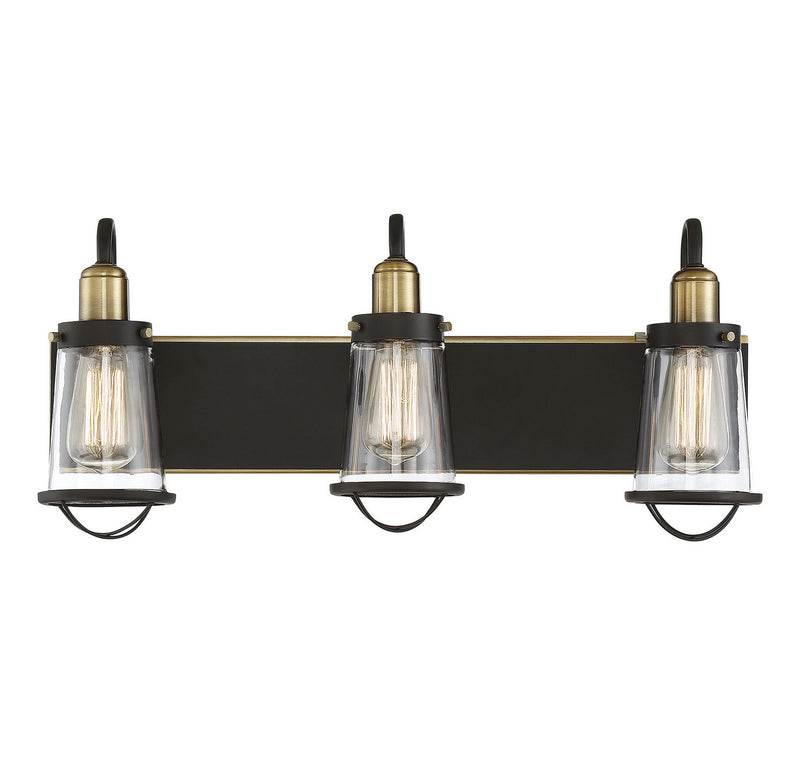 Savoy House 8-1780-3-79 Three Light Bath Bar, English Bronze and Warm Brass