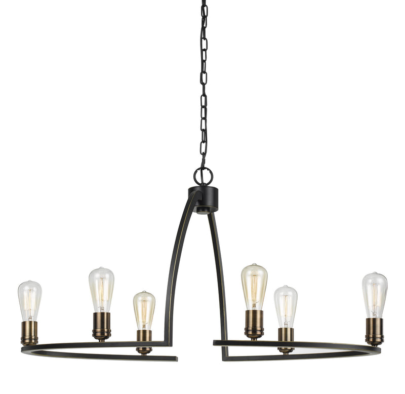 Cal Lighting FX-3664-6 Six Light Chandelier, Dark Bronze