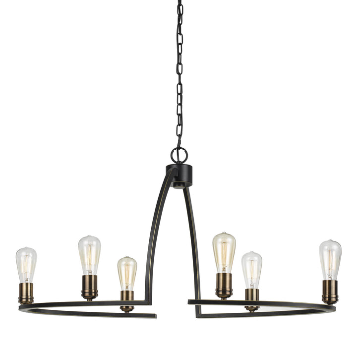Cal Lighting FX-3664-6 Six Light Chandelier, Dark Bronze