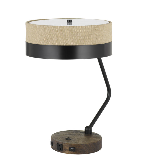 Cal Lighting BO-2758DK-BK Two Light Desk lamp, Wood/Black