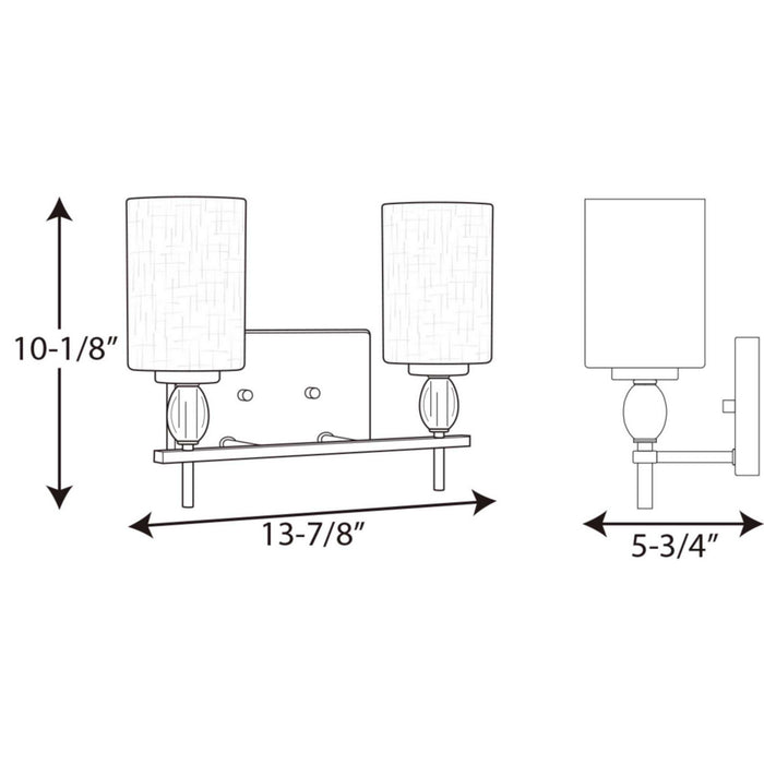Progress Lighting P2775-15 Two Light Bath, Polished Chrome