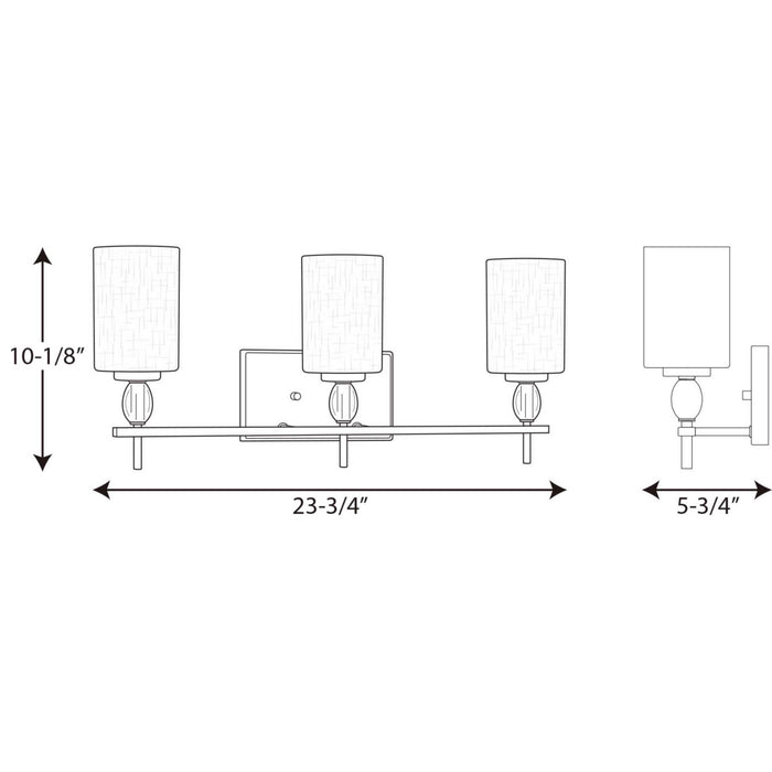 Progress Lighting P2776-15 Three Light Bath, Polished Chrome
