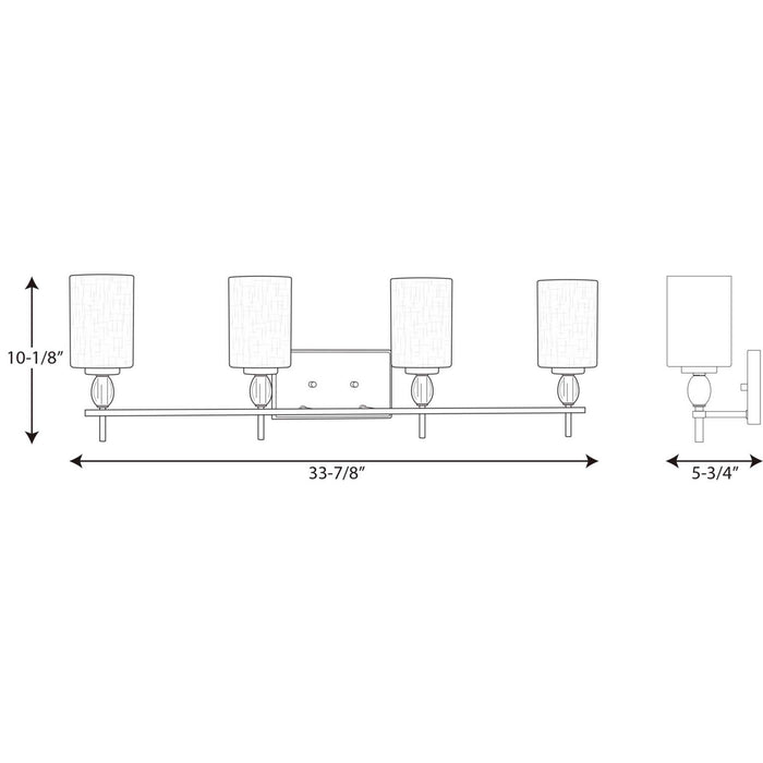 Progress Lighting P2777-15 Four Light Bath, Polished Chrome