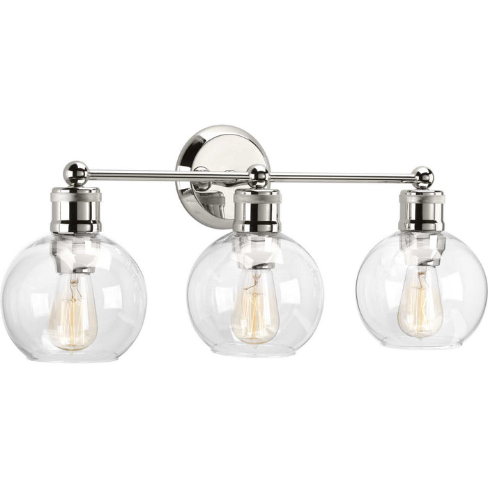 Progress Lighting P300051-104 Three Light Bath, Polished Nickel
