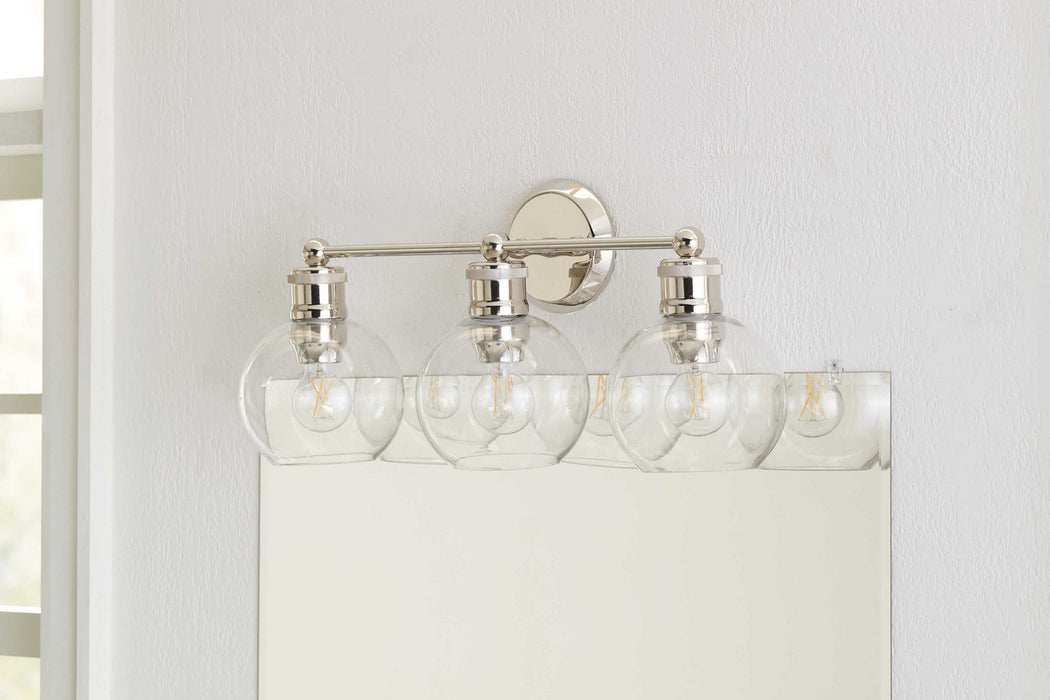 Progress Lighting P300051-104 Three Light Bath, Polished Nickel
