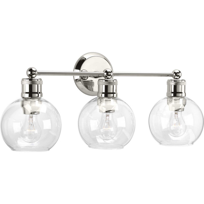 Progress Lighting P300051-104 Three Light Bath, Polished Nickel