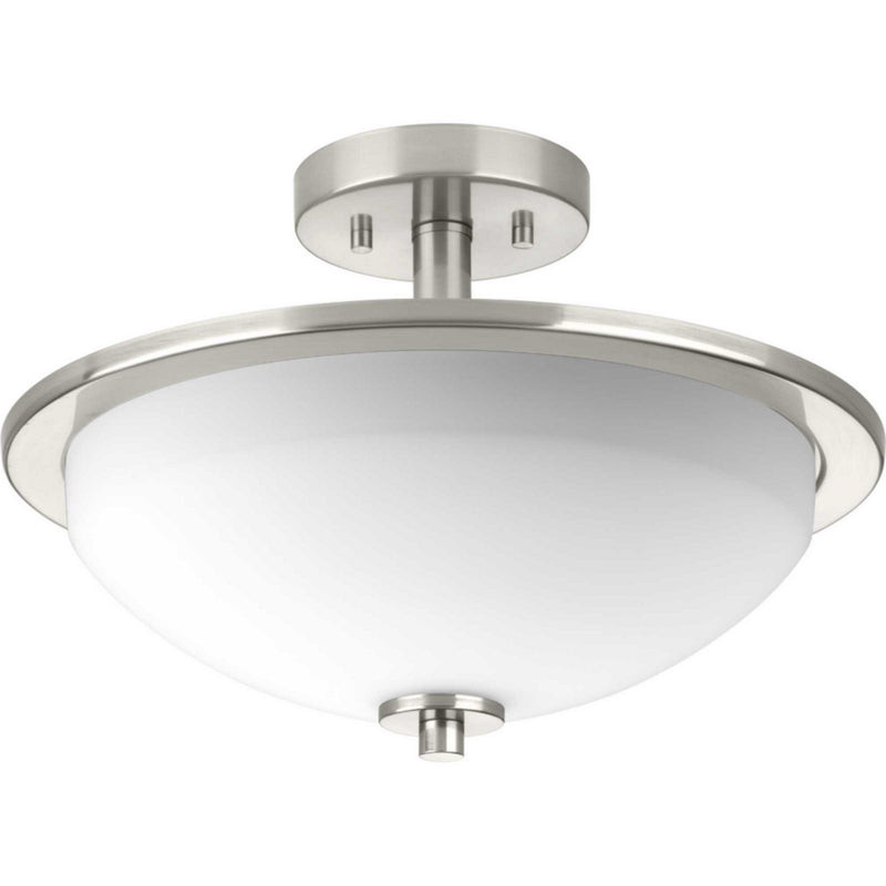 Progress Lighting P3424-09 Two Light Semi-Flush Convertible, Brushed Nickel