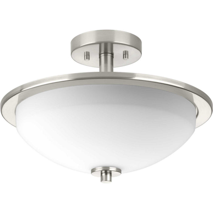 Progress Lighting P3424-09 Two Light Semi-Flush Convertible, Brushed Nickel