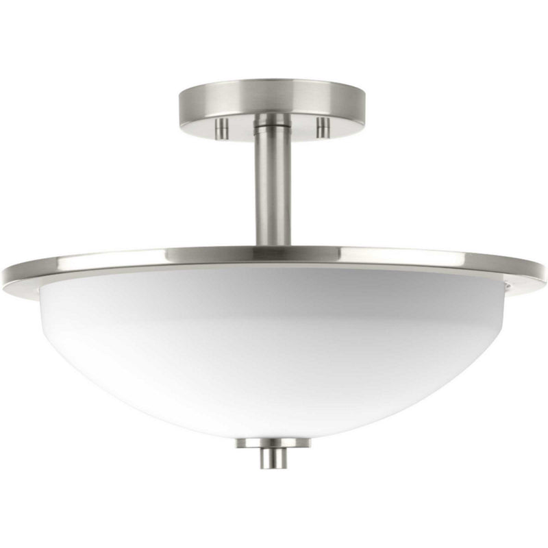 Progress Lighting P3424-09 Two Light Semi-Flush Convertible, Brushed Nickel