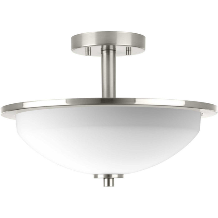 Progress Lighting P3424-09 Two Light Semi-Flush Convertible, Brushed Nickel