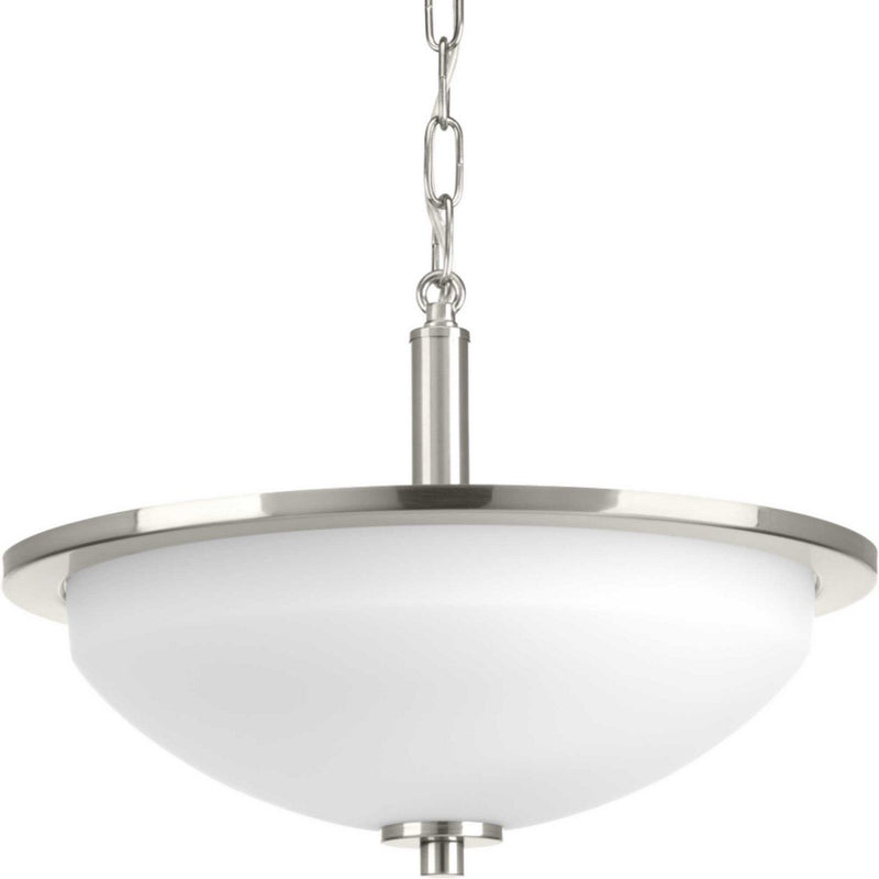 Progress Lighting P3424-09 Two Light Semi-Flush Convertible, Brushed Nickel