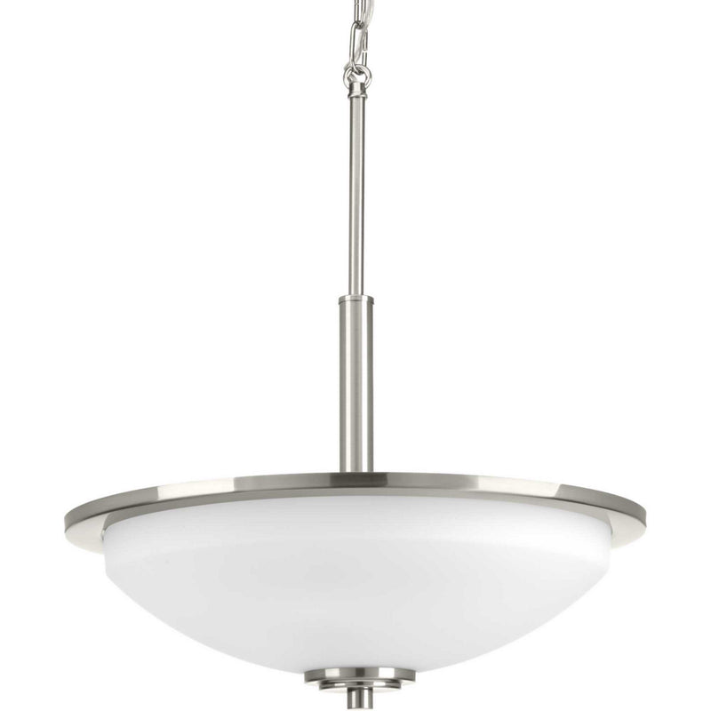 Progress Lighting P3450-09 Three Light inverted pendant, Brushed Nickel