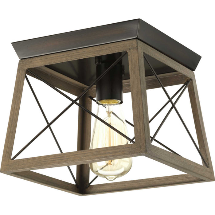 Progress Lighting P350022-020 One Light Flush Mount, Antique Bronze