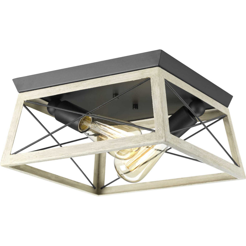 Progress Lighting P350039-143 Two Light Flush Mount, Graphite