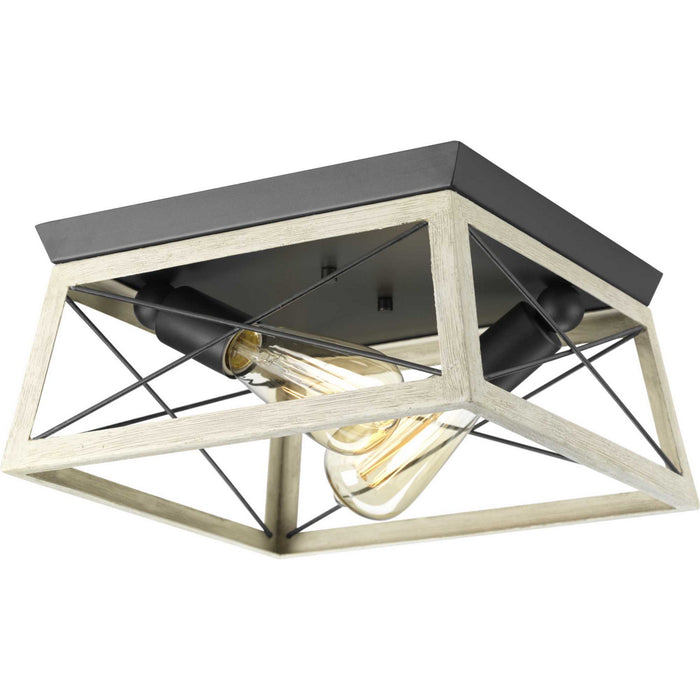 Progress Lighting P350039-143 Two Light Flush Mount, Graphite