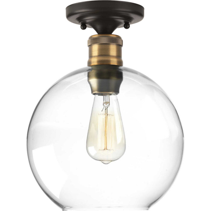 Progress Lighting P350046-020 One Light Flush Mount, Antique Bronze