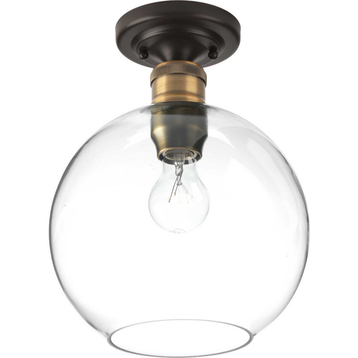 Progress Lighting P350046-020 One Light Flush Mount, Antique Bronze