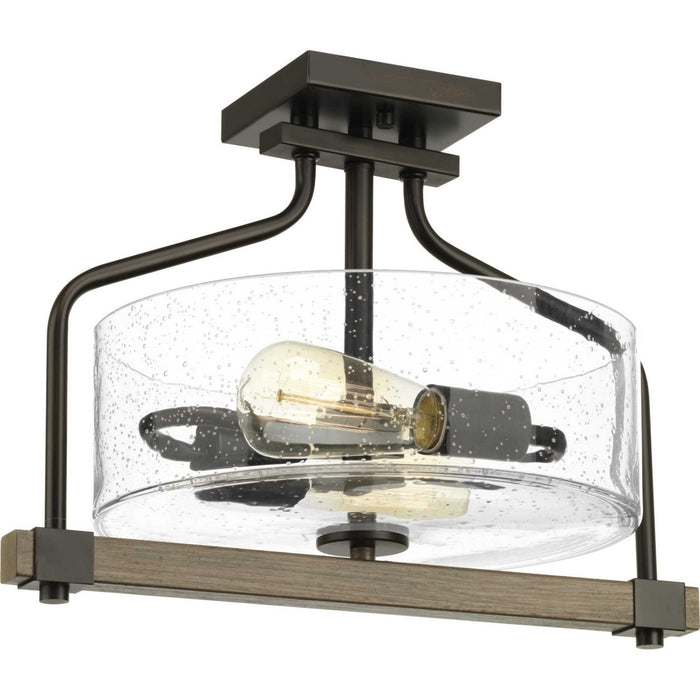 Progress Lighting P350059-020 Two light Semi-Flush Mount, Antique Bronze