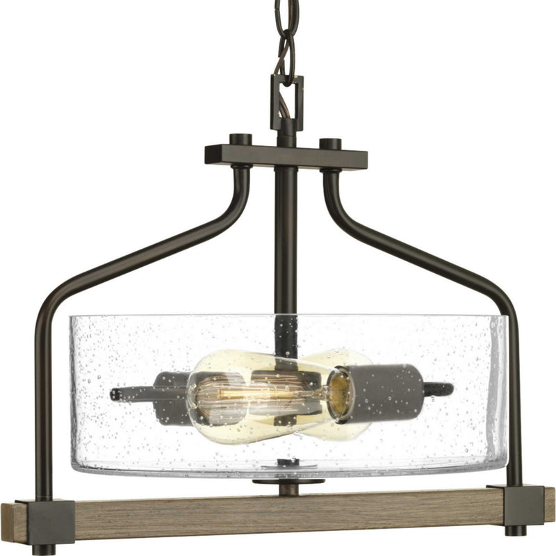 Progress Lighting P350059-020 Two light Semi-Flush Mount, Antique Bronze