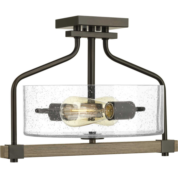 Progress Lighting P350059-020 Two light Semi-Flush Mount, Antique Bronze