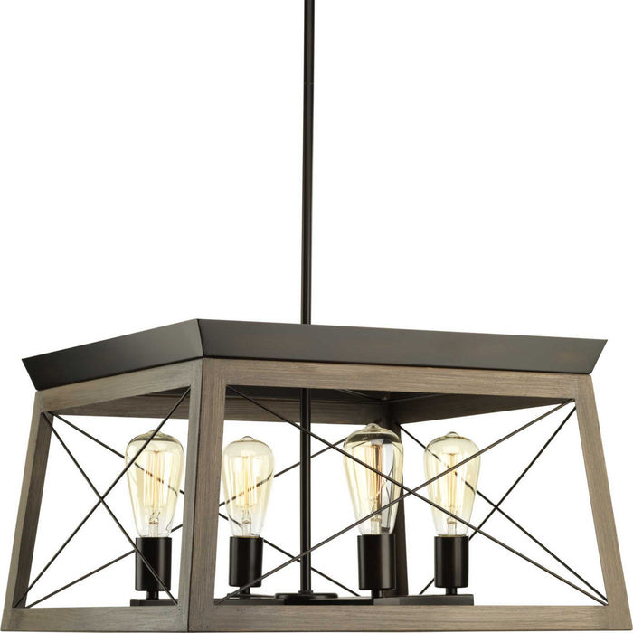 Progress Lighting P400047-020 Four Light Chandelier, Antique Bronze
