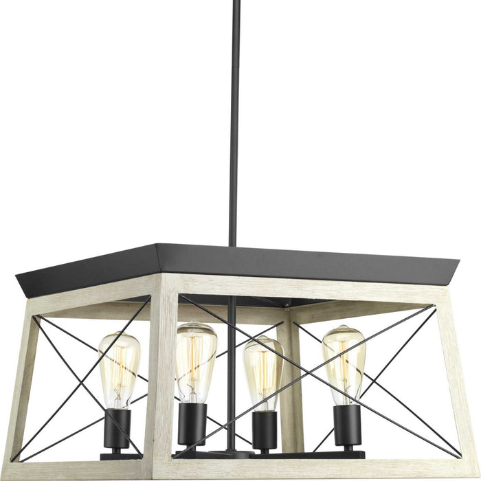 Progress Lighting P400047-143 Four Light Chandelier, Graphite