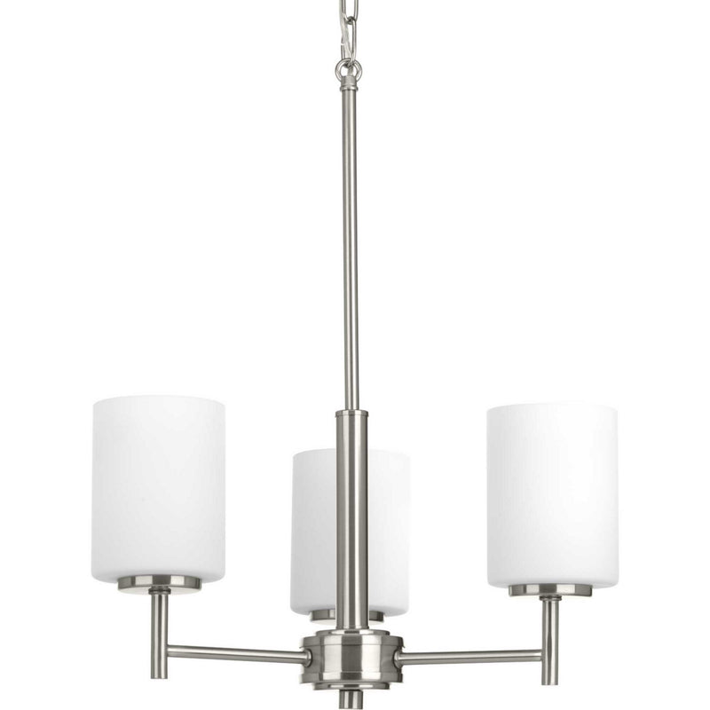 Progress Lighting P4318-09 Three Light Chandelier, Brushed Nickel
