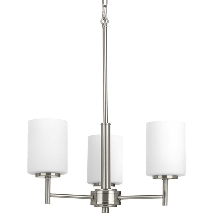 Progress Lighting P4318-09 Three Light Chandelier, Brushed Nickel
