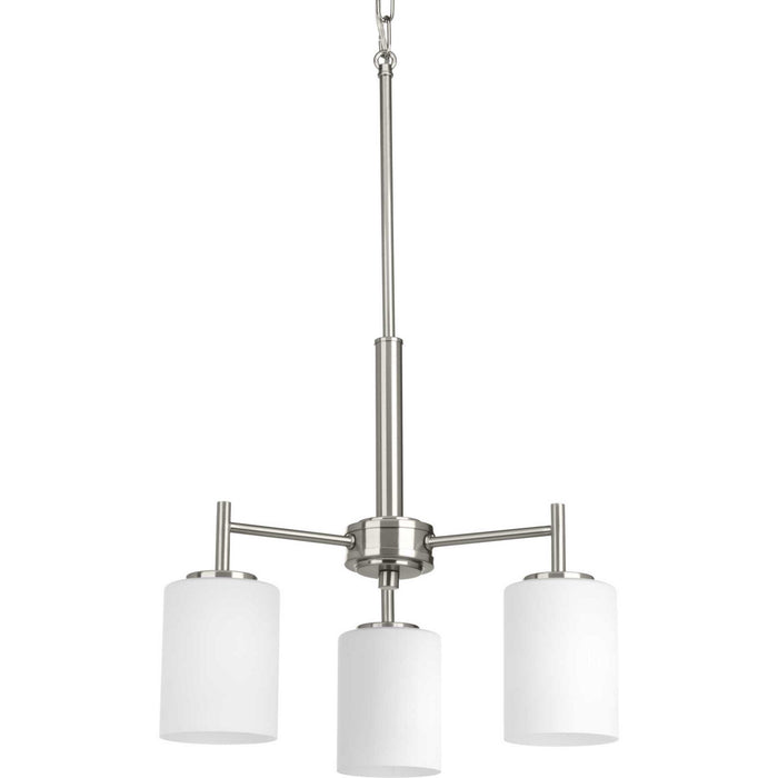 Progress Lighting P4318-09 Three Light Chandelier, Brushed Nickel