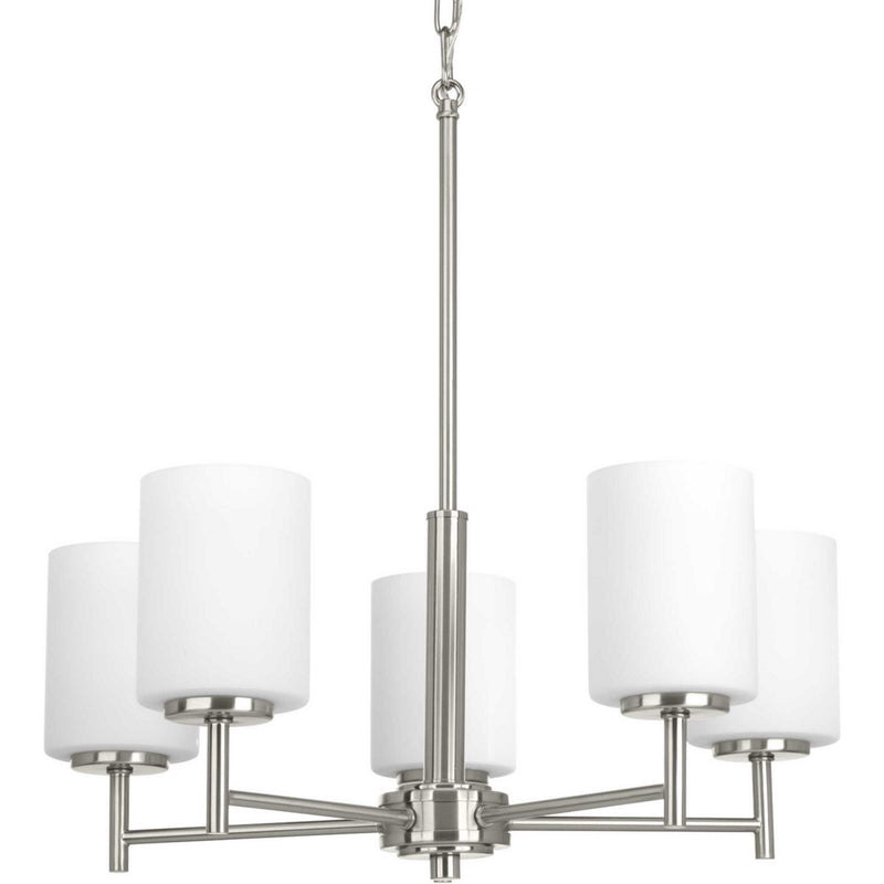 Progress Lighting P4319-09 Five Light Chandelier, Brushed Nickel