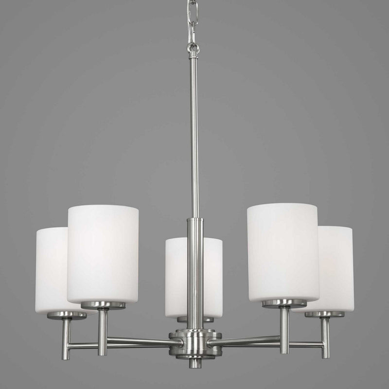 Progress Lighting P4319-09 Five Light Chandelier, Brushed Nickel