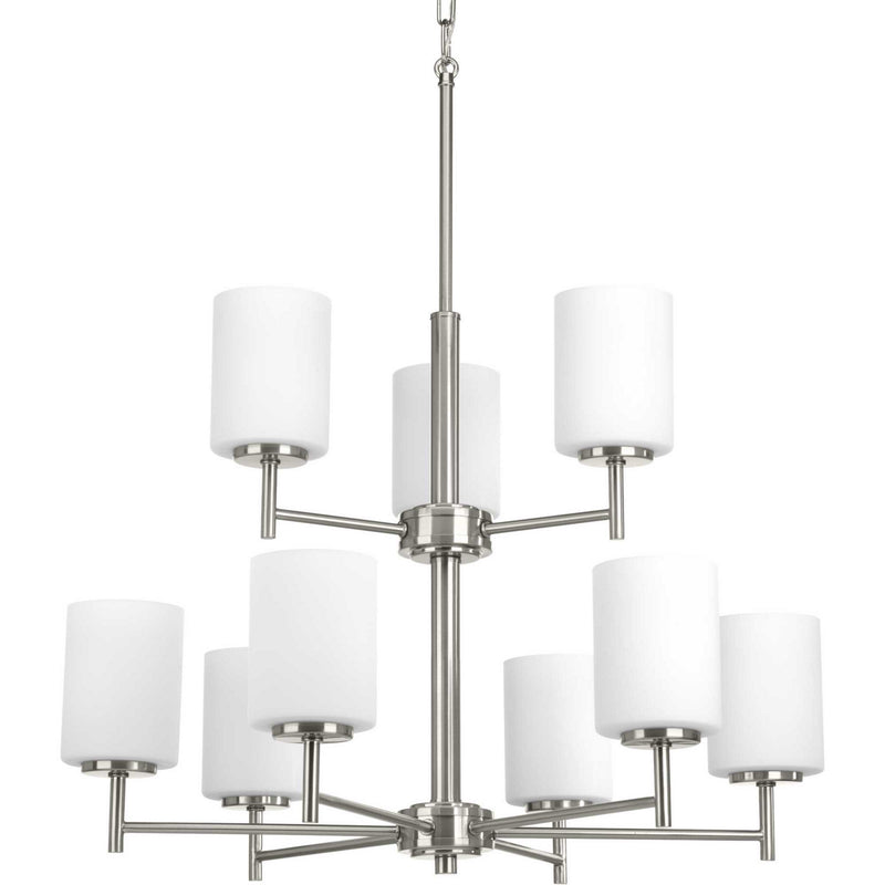 Progress Lighting P4726-09 Nine Light Chandelier, Brushed Nickel