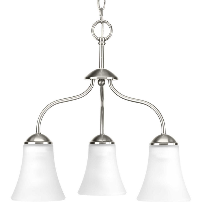 Progress Lighting P4762-09 Three Light Chandelier, Brushed Nickel